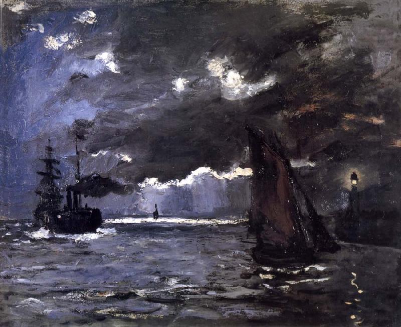 Claude Monet A Seascape,Shipping by Moonlight oil painting image